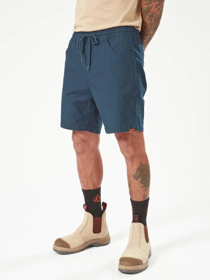 MensWorkwear Shorts Volcom Caliper Elastic Waist Shorts 8211 Navy