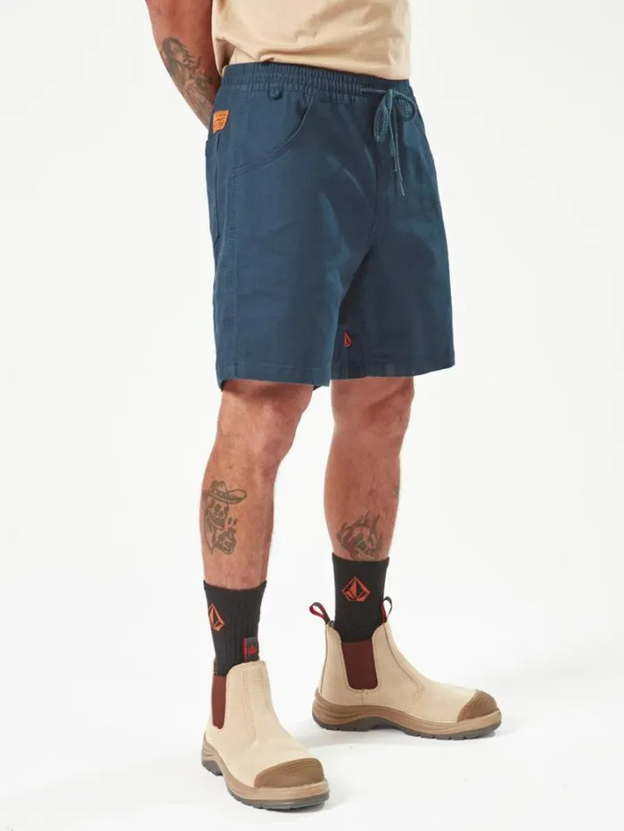 MensWorkwear Shorts Volcom Caliper Elastic Waist Shorts 8211 Navy