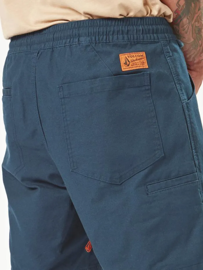 MensWorkwear Shorts Volcom Caliper Elastic Waist Shorts 8211 Navy