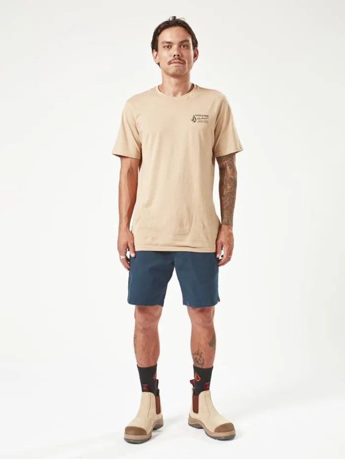 MensWorkwear Shorts Volcom Caliper Elastic Waist Shorts 8211 Navy