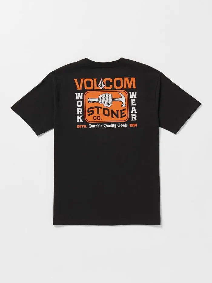 MensWorkwear TShirts and Tanks Volcom Workwear Nailed Short Sleeve Tee 8211 Black