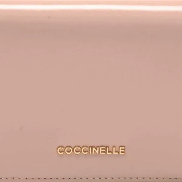 Metallic Shiny Calf Rosette Women Coccinelle Wallets and Small Leather Goods