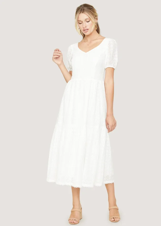 Middle Of Nowhere Midi Dress White Women Lost Wander Dresses