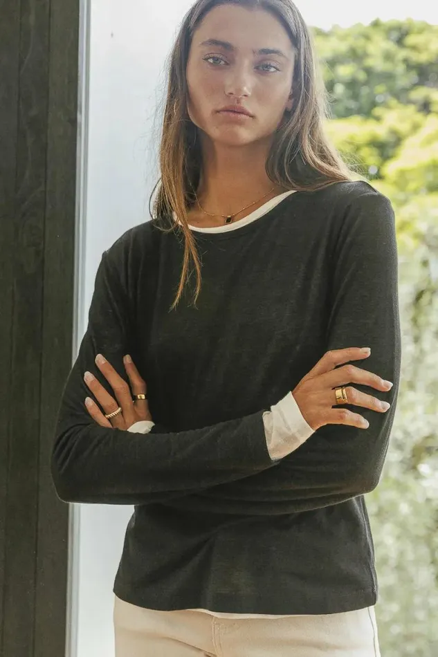 Milani Layered Top In Black Black Women Bohme Tops