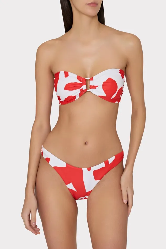 Milly Grand Foliage Bikini Top Redwhite Women Swim and Coverups Milly Grand Foliage Bikini Top Redwhite Women Swim and Coverups