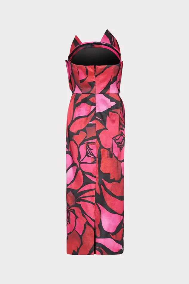 Milly Harlow Dream Rose Strapless Taffeta Dress Dream Rose Pink Women Dresses