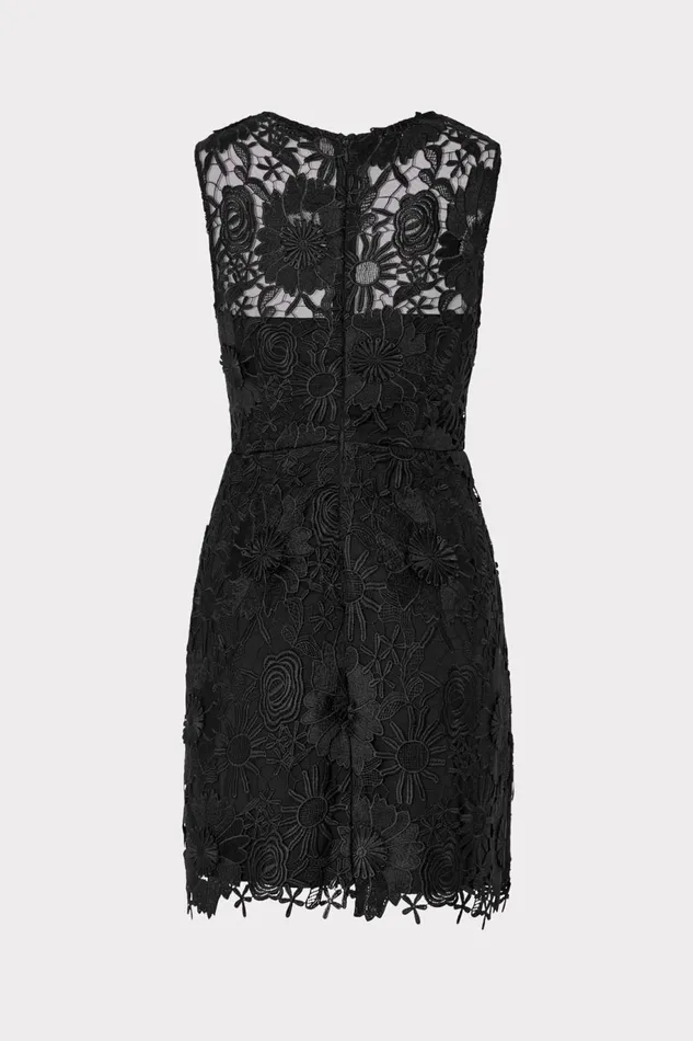 Milly Judy Lace Mini Dress Black Women Dresses