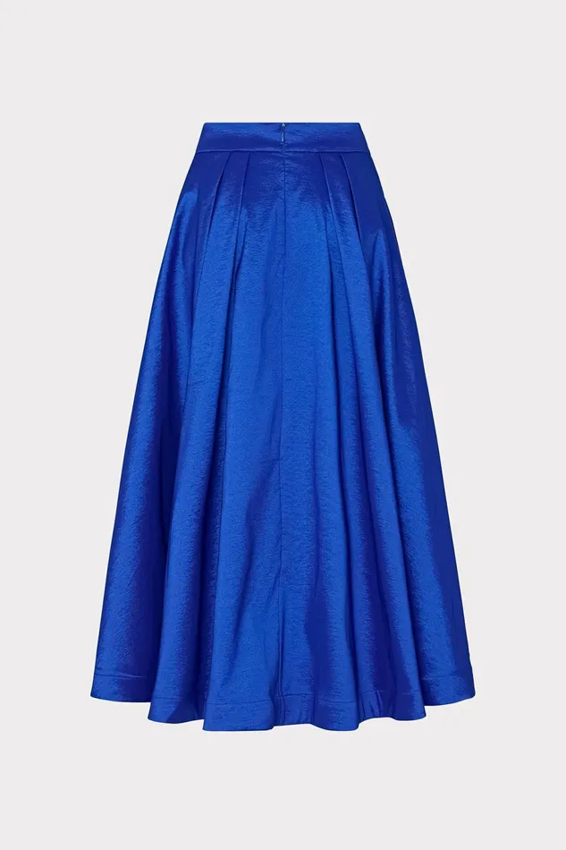 Milly Juliet Taffeta Midi Skirt Blue Women Skirts