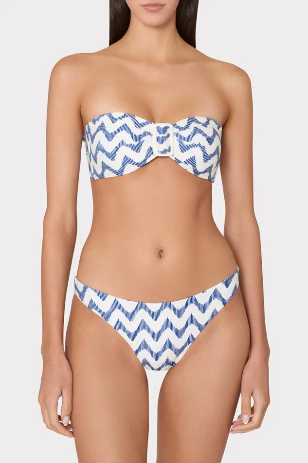 Milly Margot Barcelona Chevron Bandeau Top Whiteblue Women Bikinis