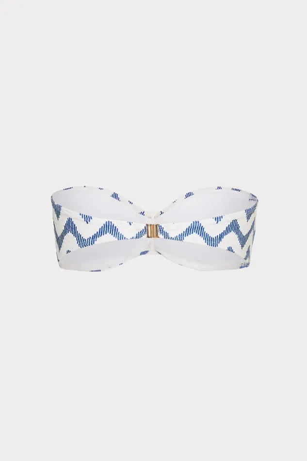 Milly Margot Barcelona Chevron Bandeau Top Whiteblue Women Bikinis