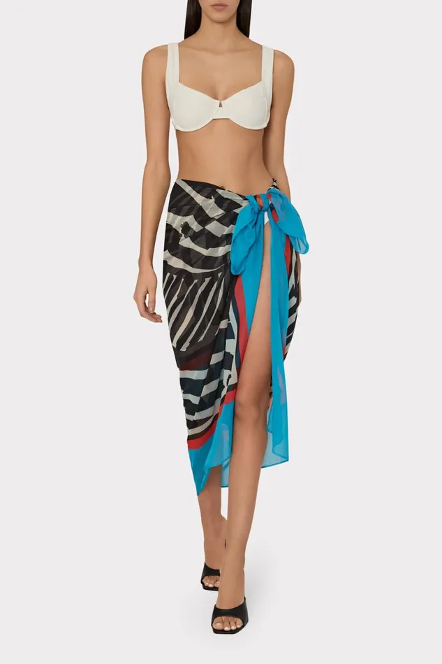 Milly Mosaic Zebra Sarong Multi Women CoverUps