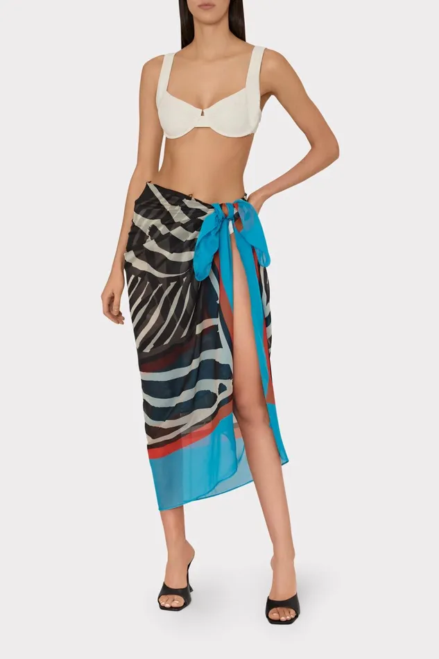 Milly Mosaic Zebra Sarong Multi Women CoverUps