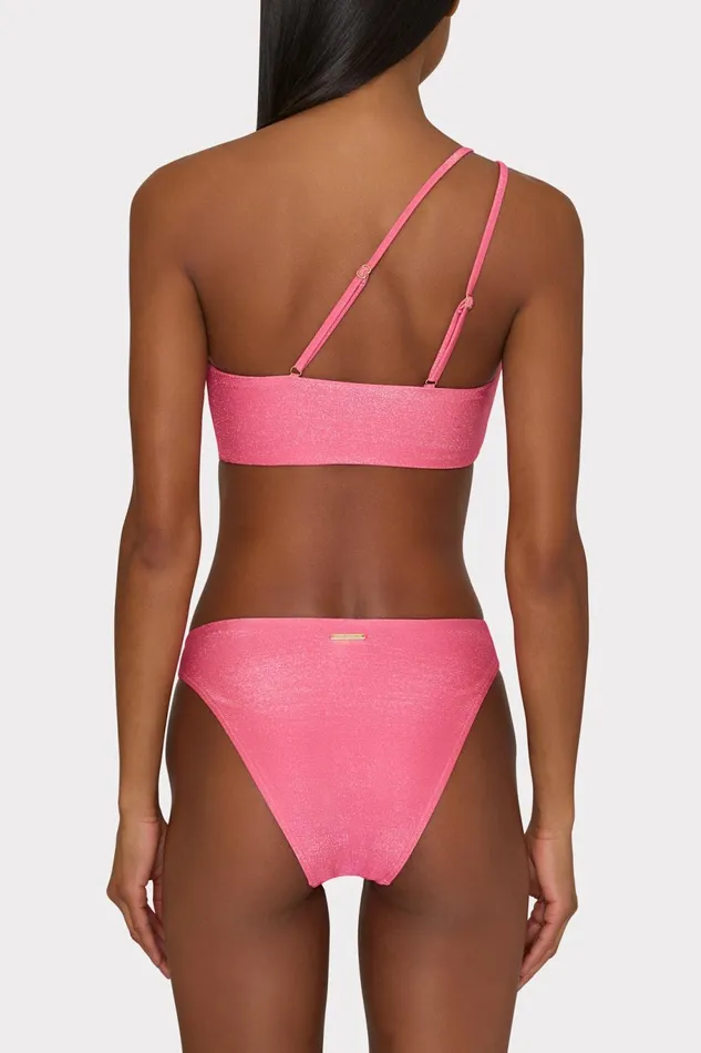 Milly ORing Bikini Bottom Shimmer Pink Women Bikinis