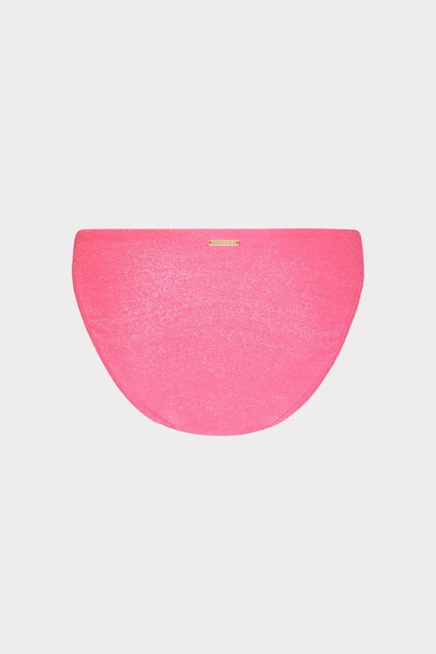 Milly ORing Bikini Bottom Shimmer Pink Women Bikinis
