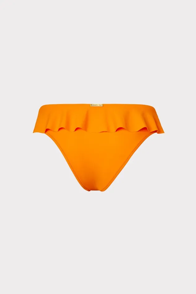 Milly Solid Michelle Ruffle Bikini Bottom Orangina Women Bikinis