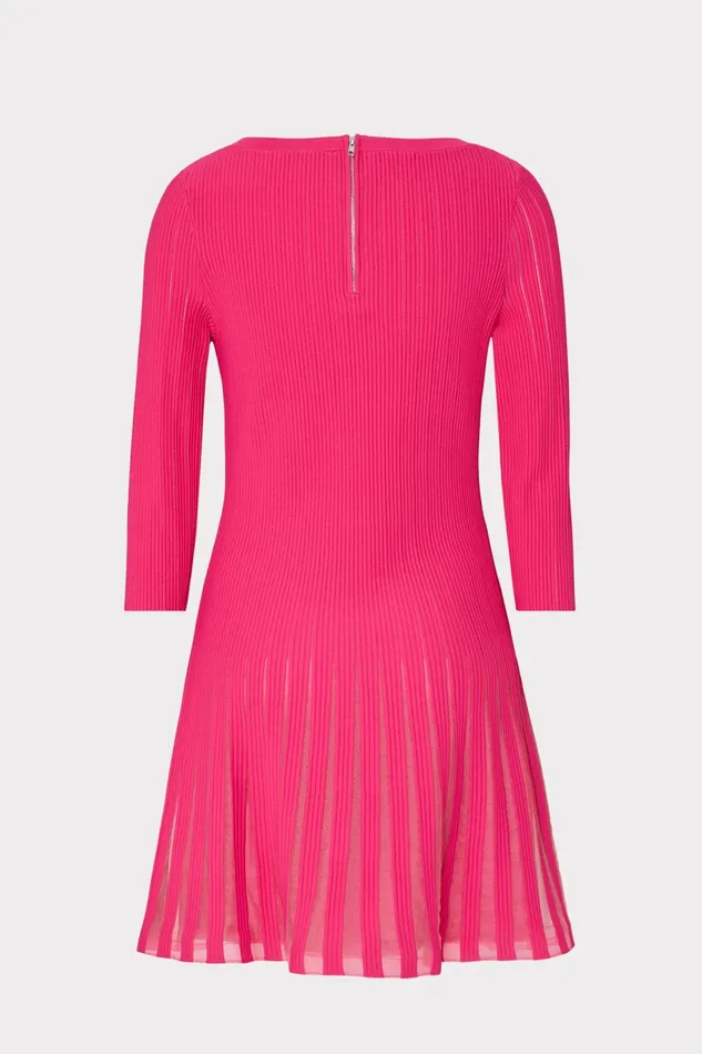 Milly Tabitha Sheer Godet Mini Dress Milly Pink Women Dresses
