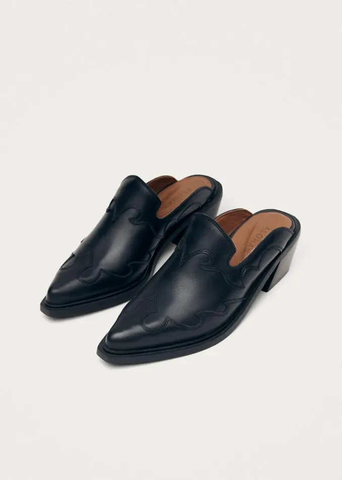 Mules Women ALOHAS Weston Black Leather Mules