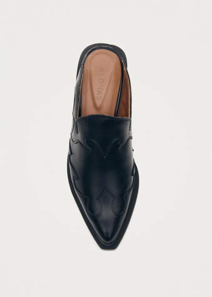 Mules Women ALOHAS Weston Black Leather Mules