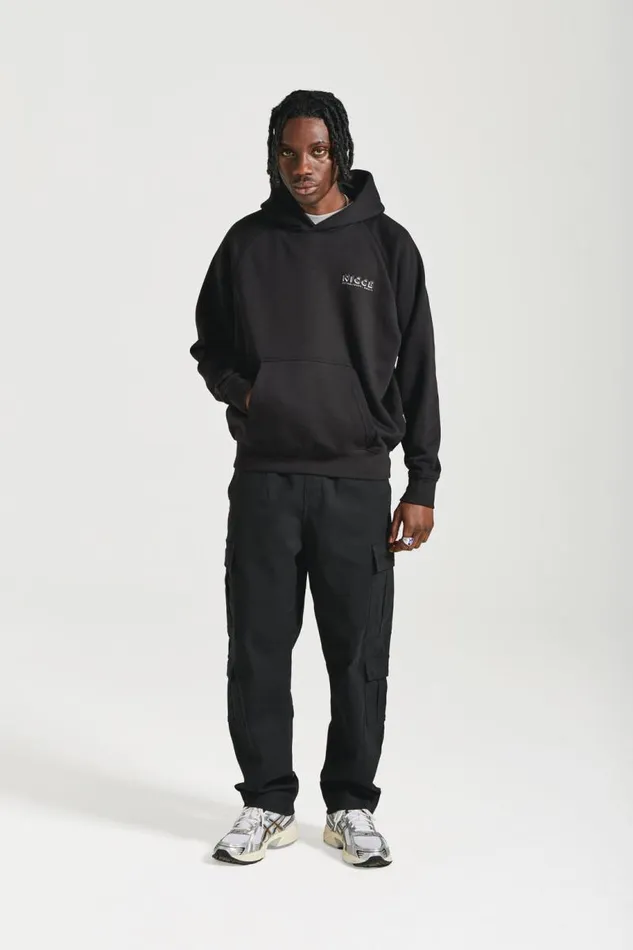 NICCE Hoodies and Sweatshirts Mens NICCE Multi Logo Hoodie Black
