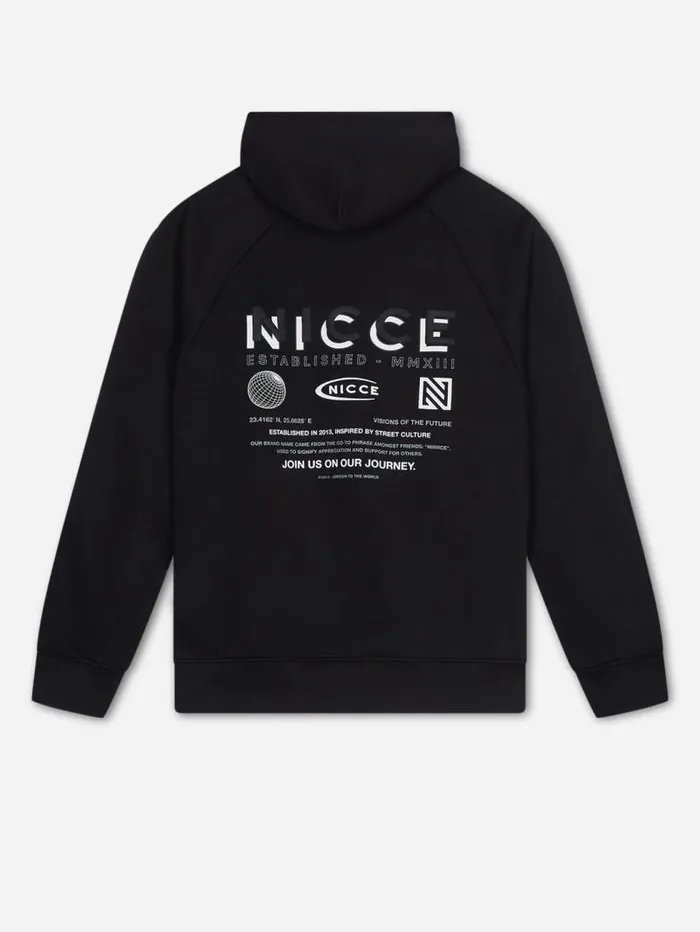 NICCE Hoodies and Sweatshirts Mens NICCE Multi Logo Hoodie Black