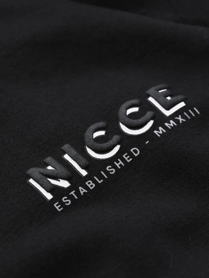 NICCE Hoodies and Sweatshirts Mens NICCE Multi Logo Hoodie Black