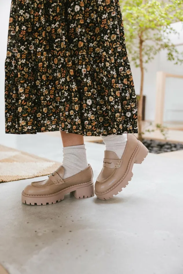 Nikia Platform Loafers In Taupe Taupe Women Bohme Shoes