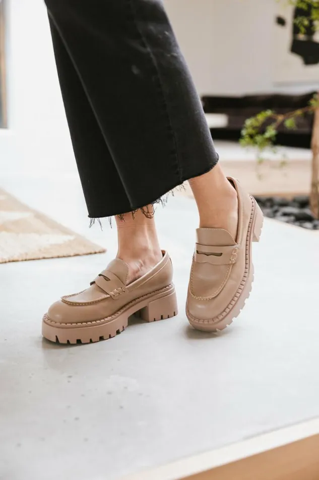 Nikia Platform Loafers In Taupe Taupe Women Bohme Shoes