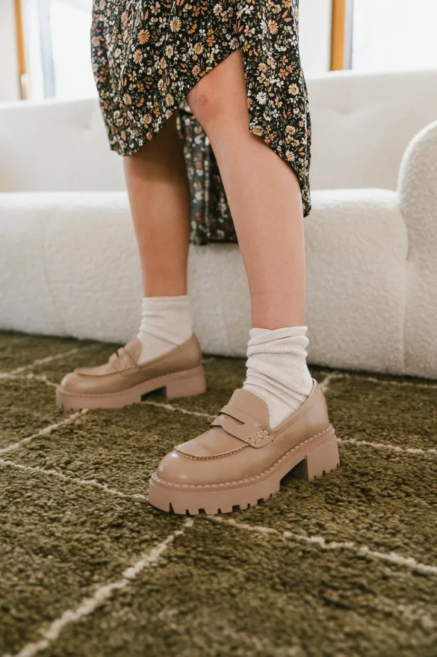 Nikia Platform Loafers In Taupe Taupe Women Bohme Shoes