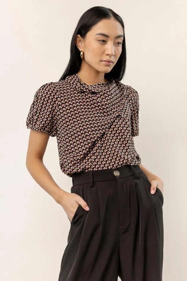 Nora Printed Blouse 8211 FINAL SALE Black Women Bohme Tops
