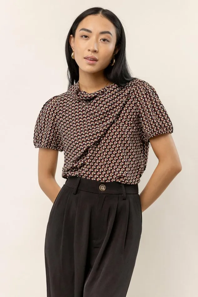 Nora Printed Blouse 8211 FINAL SALE Black Women Bohme Tops
