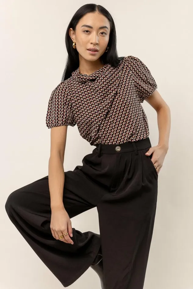 Nora Printed Blouse 8211 FINAL SALE Black Women Bohme Tops