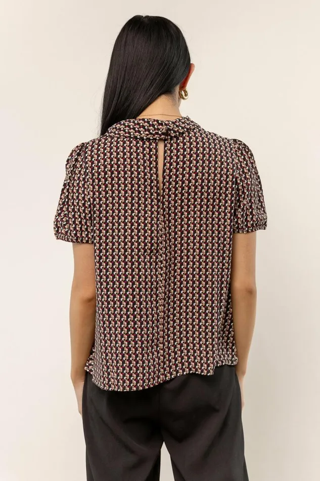 Nora Printed Blouse 8211 FINAL SALE Black Women Bohme Tops