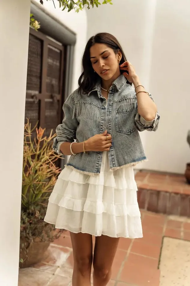 Olivia Denim Jacket Light Wash Women Bohme Outerwear