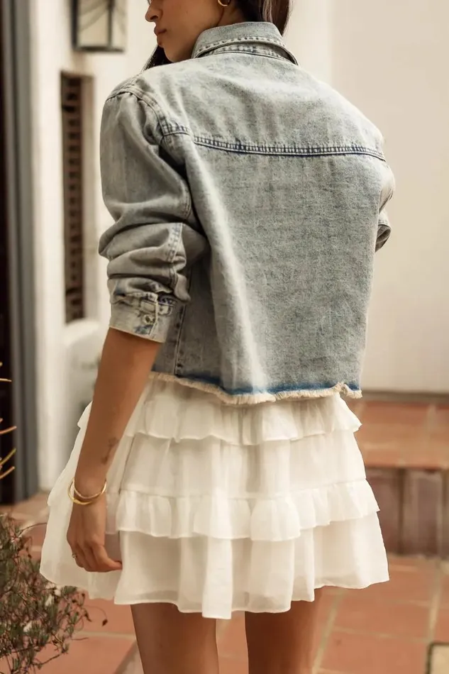 Olivia Denim Jacket Light Wash Women Bohme Outerwear