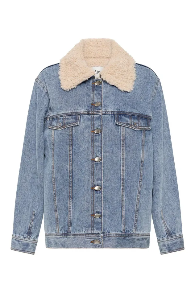 Outline Denim Jacket Coastal Blue Women Aje Blazers Jackets 038 Coats
