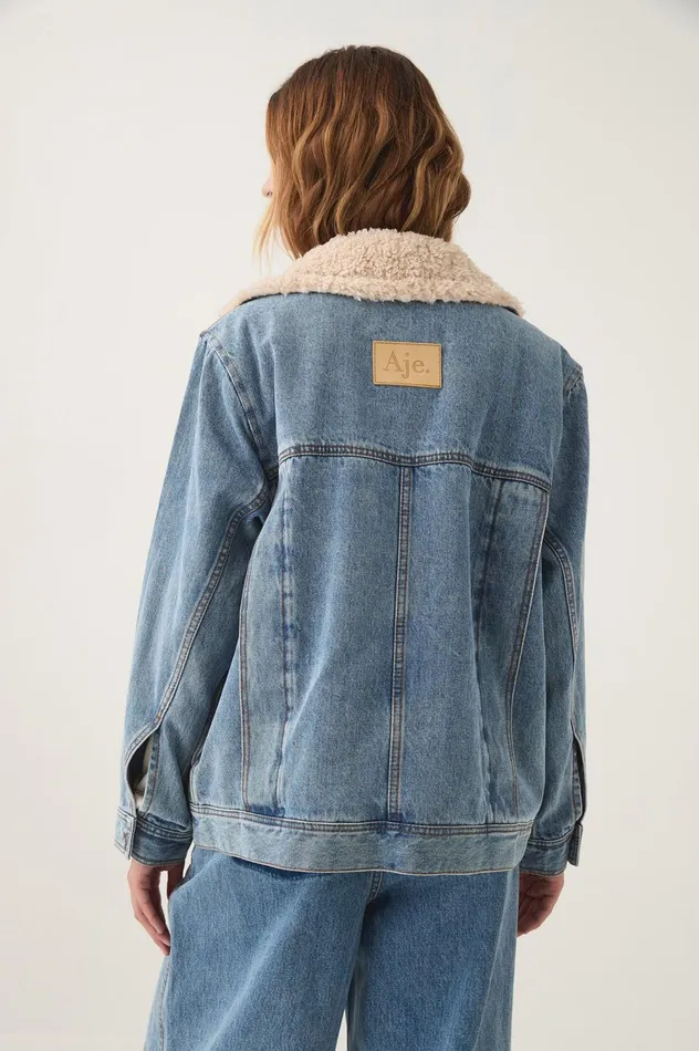 Outline Denim Jacket Coastal Blue Women Aje Blazers Jackets 038 Coats