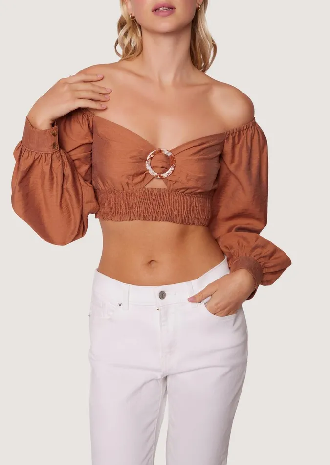 Pacific Grove Top Brown Women Lost Wander Tops