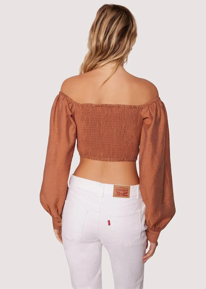 Pacific Grove Top Brown Women Lost Wander Tops