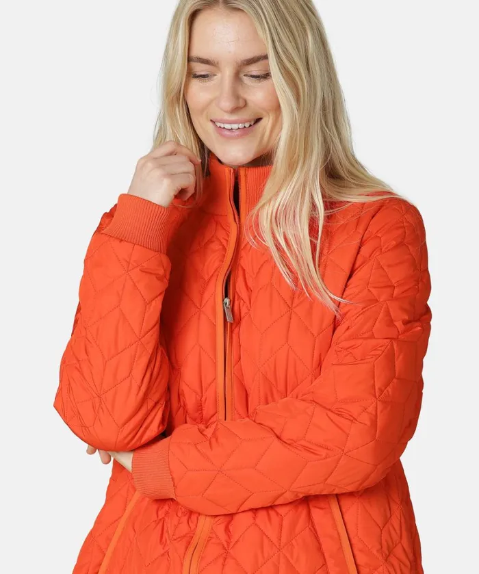 Padded Quilt Coat 8211 Warm Orange Outerwear Ilse Jacobsen All Jackets And Coats