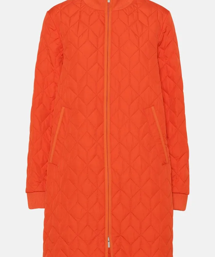 Padded Quilt Coat 8211 Warm Orange Outerwear Ilse Jacobsen All Jackets And Coats