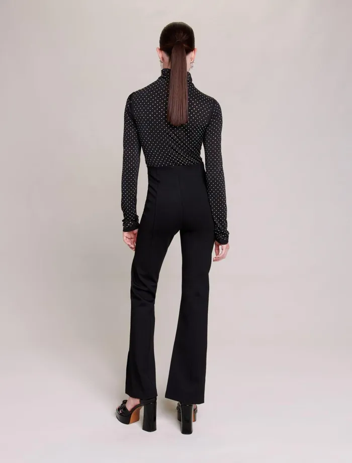 Pants and Jeans Women Maje Black SlimFit Trousers With Slits Black
