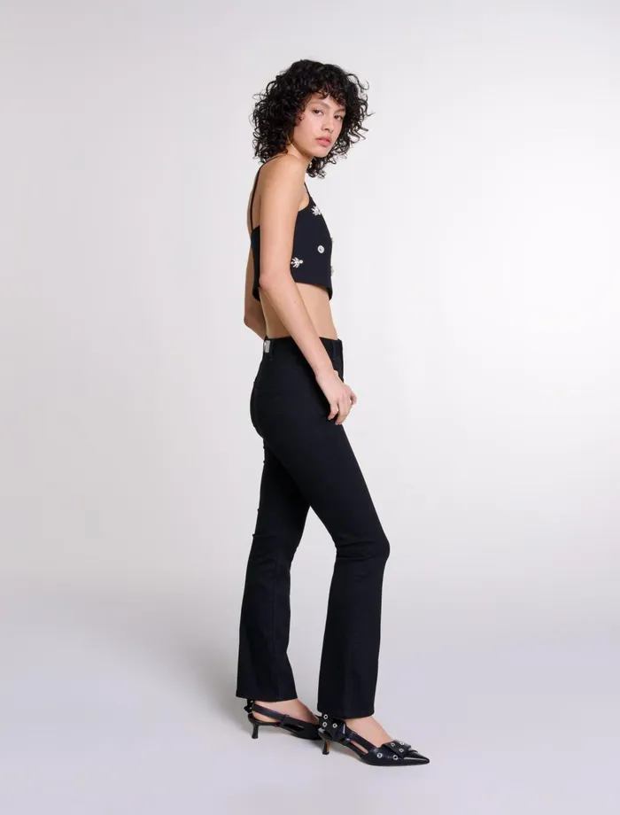 Pants and Jeans Women Maje Jeans With Pockets Flared At The Bottom Black