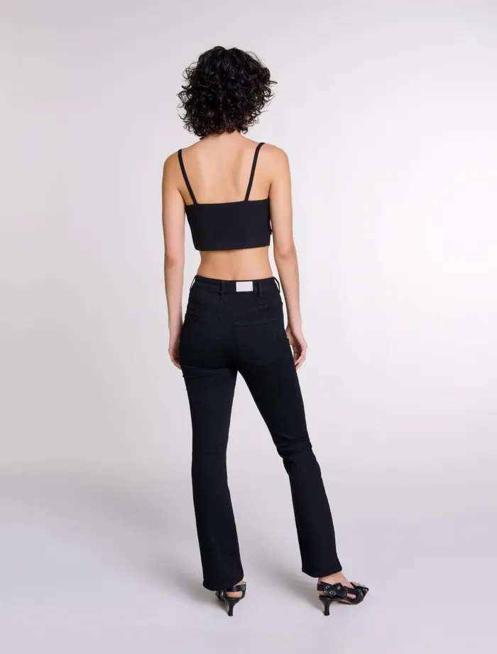 Pants and Jeans Women Maje Jeans With Pockets Flared At The Bottom Black
