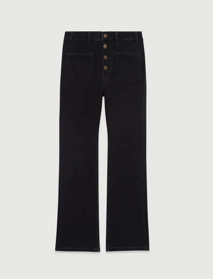 Pants and Jeans Women Maje Jeans With Pockets Flared At The Bottom Black