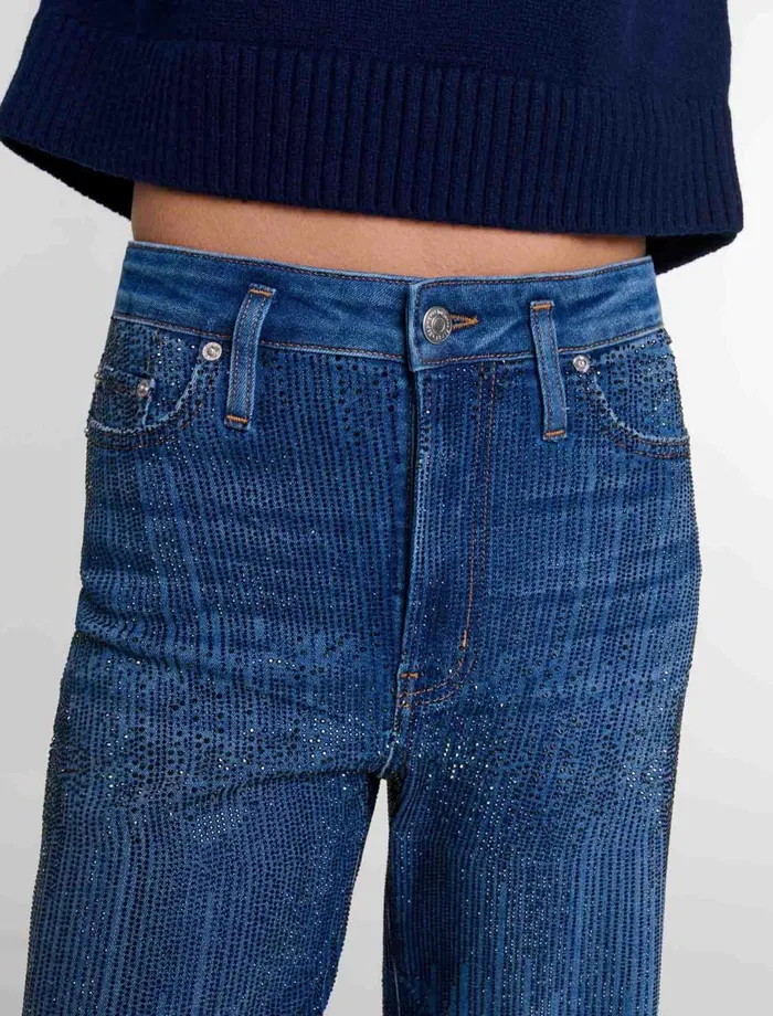 Pants and Jeans Women Maje Rhinestone Jeans Blue