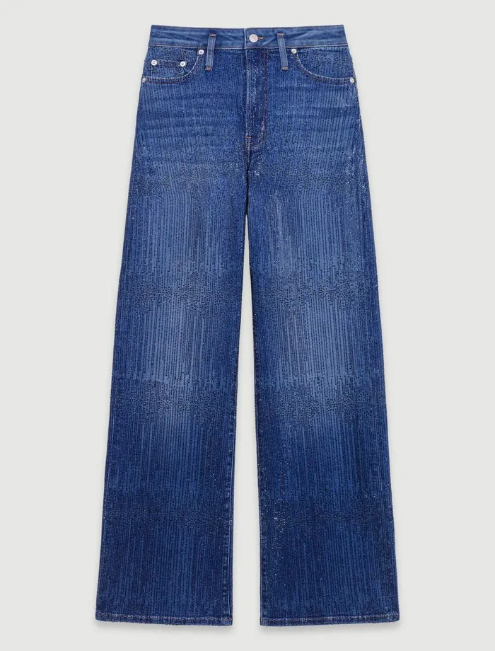 Pants and Jeans Women Maje Rhinestone Jeans Blue