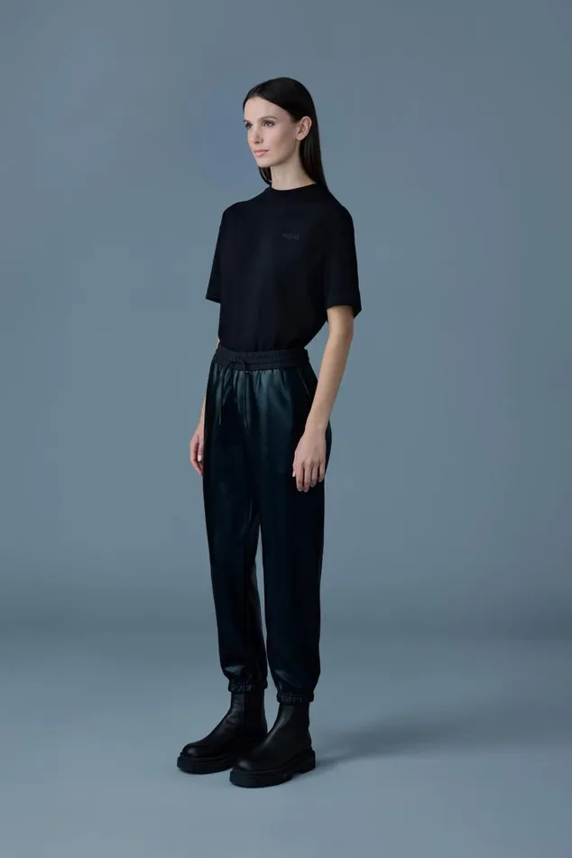 Pants and Shorts Women Mackage NEVM Metallic Finish Doubleface Jersey Sweatpants Black Pants and Shorts Women Mackage NEVM Metallic Finish Doubleface Jersey Sweatpants Black