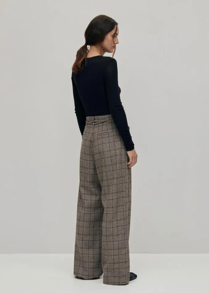 Pants Women ALOHAS Kathy Checks Brown Pants