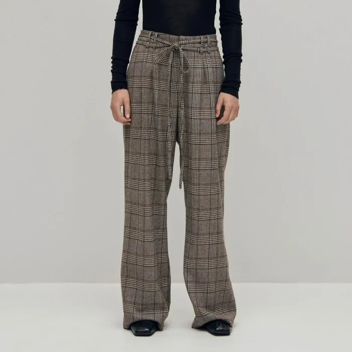 Pants Women ALOHAS Kathy Checks Brown Pants