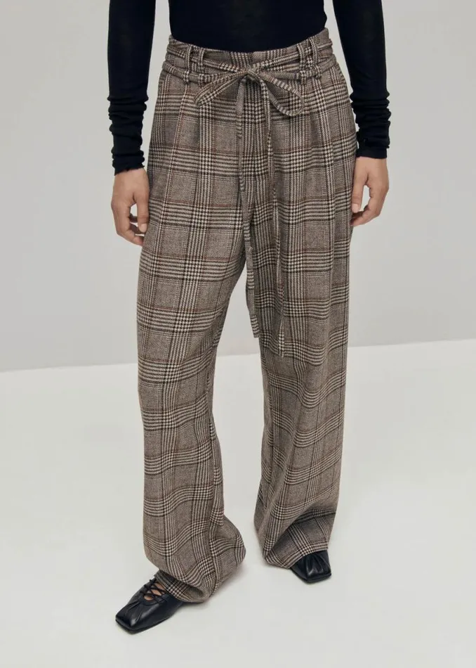 Pants Women ALOHAS Kathy Checks Brown Pants